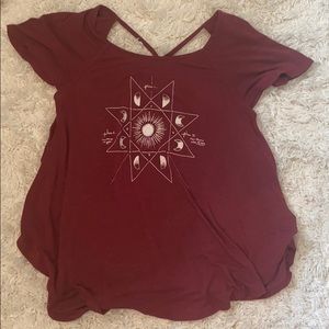 Maroon American Eagle Graphic Shirt